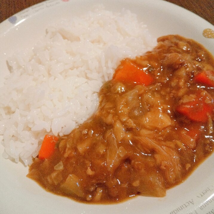 野菜と餃子入りカレーライス